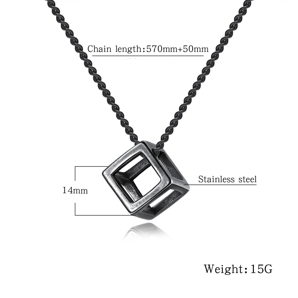 Retro Simple Hollow Pendant Men's And Women's Titanium Steel Necklace