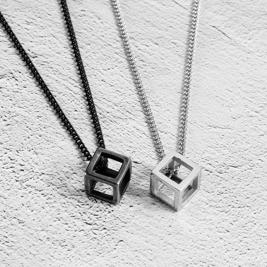 Retro Simple Hollow Pendant Men's And Women's Titanium Steel Necklace